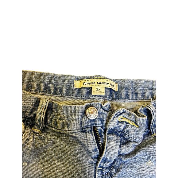 Vintage Forever 21 Women’sY2K Low Rise Denim Shorts Size 27” Waist - Picture 3 of 6